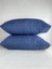 Çizgili Saten Indigo Mavi 2 Adet 50X70 Yastık Kılıfı 1