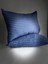Çizgili Saten Indigo Mavi 2 Adet 50X70 Yastık Kılıfı 3