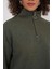Kadın Haki Yakası Fermuarlı Örme Sweatshirt HZL25W-BD1554491 4