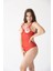 Göğsü Ve Arkası Açık Kırmızı Babydoll Gecelik Brf1292 4