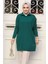 Fitilli Zümrüt Yeşili Tesettür Triko Tunik 65903ZY 1