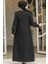 Boncuk Işlemeli Siyah Tesettür Abaya Takım 4626S 3