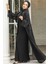 Boncuk Işlemeli Siyah Tesettür Abaya Takım 46151S 4