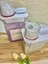 2li Ölçü Kapaklı 2300ML Sıvı Deterjan/1800ml Yumuşatıcı Kabı Vakumlu Akrilik Banyo Düzenleyici Set 4
