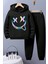 Uygun Tarz Hologram Smile Baskılı Erkek - Kız Rahat Eşofman Takımı 1