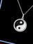 Yin Yang Sembolü Beyaz Taşlı Tasarım 925 Ayar Gümüş Kolye 2