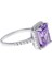Kadın Mor Dikdörtgen Taşlı Gümüş Yüzük 1