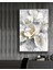 gri-Gold-Beyaz Çiçek Buketi Model 1 |çerçeveli Temperli Cam Tablo Tekli Dikey 1