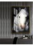 siyah-Beyaz Sevilen Beyaz At Tablosu 1 |çerçeveli Temperli Cam Tablo Tekli Dikey 1