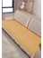 Sarı Pamuklu Koltuk Örtüsü 115X200 Önden Saçaklı Çizgili Desenli 2