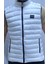 Beyaz Fermuarlı ve Cepli Polyester Standard Fit Erkek Rüzgar Geçirmez Şişme Yelek 1