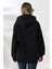 Kadın Oversize Sweatshırt Kanguru Cepli Fermuarlı Sweatshırt 3 Iplik Şardonlu 5