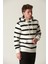Erkek Çizgili Kapüşonlu Sweatshirt 2