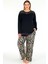 Renk ve Desen Seçenekli Lady Battal Büyük Beden Anne Pijama Takımı 1