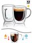 Çift Cidarlı Bardak Cam Kupa 310 ml Ev Ofis Espresso Kahve Fincanı Borosilikat Kulplu Çay Bardağı 1