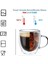 Çift Cidarlı Bardak Cam Kupa 310 ml Ev Ofis Espresso Kahve Fincanı Borosilikat Kulplu Çay Bardağı 2
