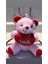 Kalp Tutan Sevimli Ayıcık Peluş Oyuncak Desenli Anahtarlık Uyku Arkadaşı Hediyelik 11 cm 1