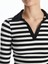 Lcw Vision Çizgili Polo Yaka Çizgili Uzun Kollu Kadın Tişört 3