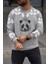 Sweatshirt Bisiklet Yaka Panda Baskılı Oversize Sweat 1