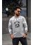 Sweatshirt Bisiklet Yaka Panda Baskılı Oversize Sweat 4