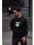 Sweatshirt Bisiklet Yaka Panda Baskılı Oversize Sweat 5