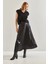 Parla Kumaş Pileli Uzun Etek 3