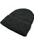 Anthracite Beanie Antrasit Deri Etiket Detaylı Soft Yıkama Yünlü ve Katlamalı Örgü Bere 4