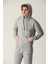 Erkek Gri Fermuarlı Kapüşonlu Sweatshirt Takım 3
