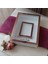 25 x 35 cm Yarı Kaplama Isimli Beyaz-Rose Anı Çerçevesi! Yeni Moda Çiçek Anı Çerçevesi! 2