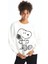Xsıde Bisiklet Yaka Snoopy Baskılı Oversize Kadın Kalın Sweatshirt 1