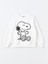 Xsıde Bisiklet Yaka Snoopy Baskılı Oversize Kadın Kalın Sweatshirt 5