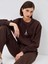Lcw Vision Bisiklet Yaka Nakışlı Oversize Kadın Sweatshirt 1