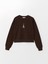 Lcw Vision Bisiklet Yaka Nakışlı Oversize Kadın Sweatshirt 5
