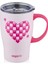 VGN8136 Kulplu Çelik Termos Bardak (Mug) 480 ml Kalpli Pembe 1