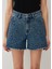 Millie 90s Indigo Leopar Desenli Jean Şort 1458988290 7