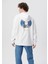 Hüzünlü Karışık Baskılı Kapüşonlu Beyaz Sweatshirt 0S10124-620 7