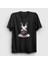 Unisex Siyah Pink Skeleton Rabbit İskelet Tavsan T-Shirt 1