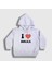 Unisex Çocuk Beyaz I Love Nmixx K Pop Kapüşonlu Sweatshirt 1