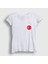 Kadın Beyaz Türk Bayrağı Ay Yıldız Yuvarlak Logolu T-Shirt 1