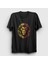 Unisex Siyah Aslan Kafası Aslanlı Sarı Kırmızı Hediye T-Shirt 1