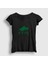 Kadın Siyah Göktürk Bayrağı Türk Yazılı Kurt Bozkurt T-Shirt 1