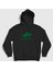 Unisex Siyah Göktürk Bayrağı Türk Yazılı Kurt Bozkurt Kapüşonlu Sweatshirt 1