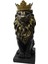 Tekno Trust Taçlı Aslan Kral Heykeli Siyah Dekoratif Obje (35X13X19CM) 1