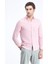 Pembe Düz Regular Fit Dokuma Casual Pamuk Karışımlı Gömlek 2