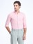 Pembe Düz Regular Fit Dokuma Casual Pamuk Karışımlı Gömlek 3