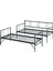 Veluna Yavrulu Karyola Daybed Tek-Çift Kişilik Metal Karyola Siyah 5