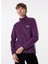 Düz Mor Kadın Polar Sweatshırt D4WL-SWT3928 1