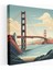 Golden Gate Köprüsü Retro Posteri Kanvas Tablo, 30X30 1