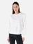 Normal Kesim Bisiklet Yaka Işlemeli Beyaz Kadın Sweatshirt CL1067956 1
