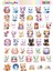 Kawaii Sea Cats( Kediler) Temalı 2 Sayfa A4 100 Adet Sticker Set 3